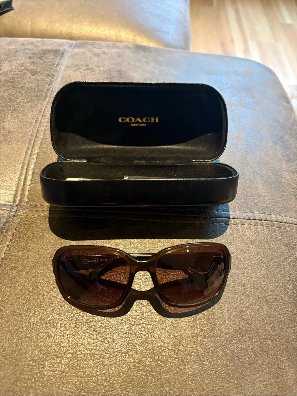 Coach Brown Tortoiseshell Oversized Sunglasses